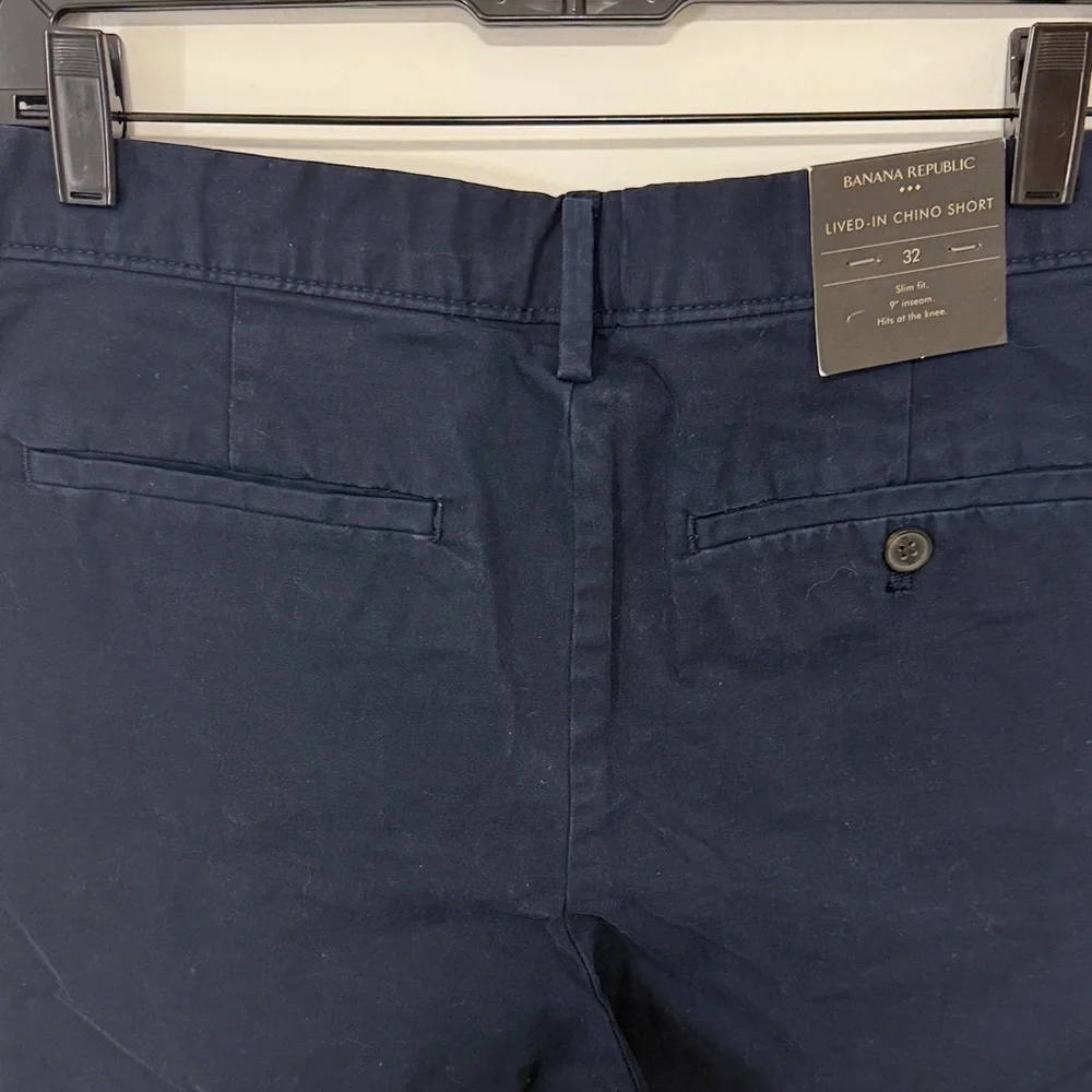 Banana Republic Dark Navy Flat-Front Men's Shorts